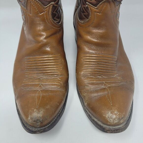Vintage Tony Lama Boots Mens 8.5 Brown Leather Western Cowboy Rodeo - Picture 6 of 13